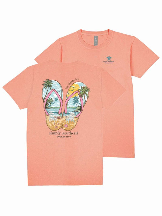 Simply Southern -SANDAL  t-shirt in-PEACH
