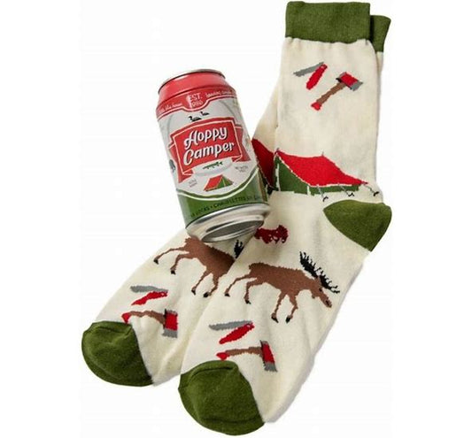 HOPPY CAMPER Men's Beer Can Socks