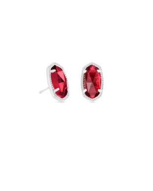 ELLIE STUD EARRINGS RHODIUM CLEAR BERRY