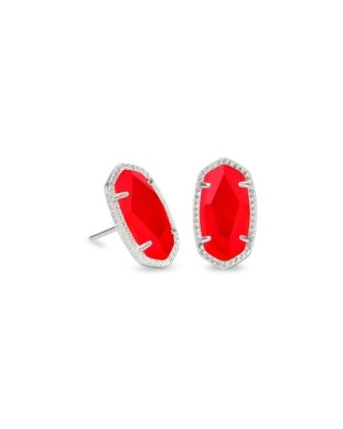 ELLIE STUD EARRINGS RHODIUM RED ILLUSION